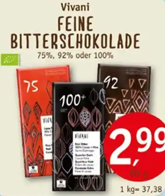 Erdkorn Biomarkt Vivani FEINE BITTERSCHOKOLADE Angebot