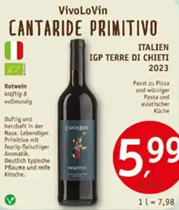 Erdkorn Biomarkt VivoLoVin CANTARIDE PRIMITIVO Angebot