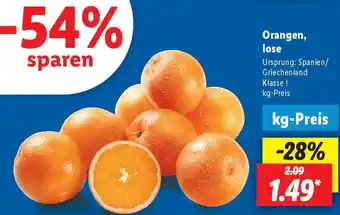 Lidl Orangen, lose Angebot