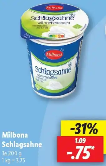 Lidl Milbona Schlagsahne Angebot