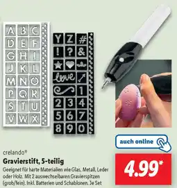 Lidl crelando Gravierstift, 5-teilig Angebot