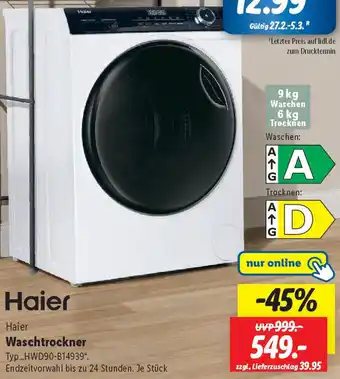 Lidl Haier Waschtrockner Angebot