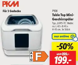 Lidl PKM Table Top Mini Geschirrspüler Angebot