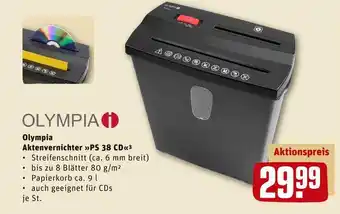 REWE Olympia aktenvernichter »ps 38 cd« Angebot