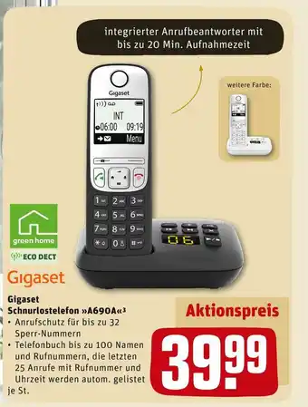 REWE Gigaset schnurlostelefon »a690a« Angebot