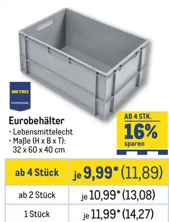 METRO METRO PROFESSIONAL Eurobehälter Angebot