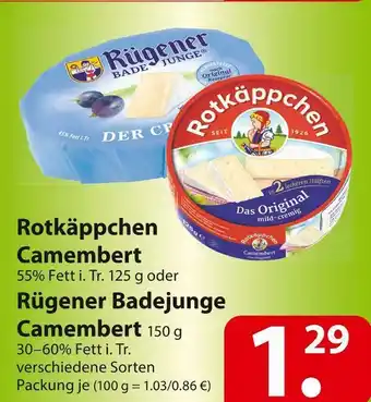 Famila Nord Ost Rotkäppchen camembert oder rügener badejunge camembert Angebot