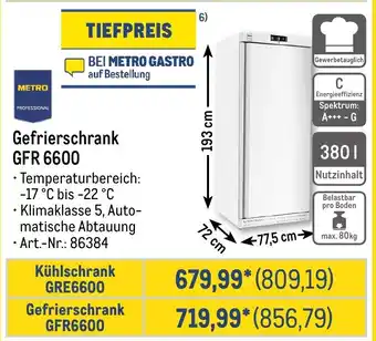 METRO METRO PROFESSIONAL Gefrierschrank GFR 6600 Angebot