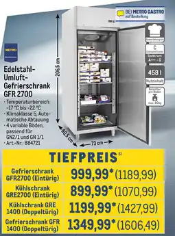 METRO METRO PROFESSIONAL Edelstahl- Umluft- Gefrierschrank GFR 2700 Angebot