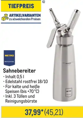 METRO METRO PROFESSIONAL Sahnebereiter Angebot