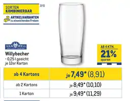 METRO VAN WELL Willybecher Angebot