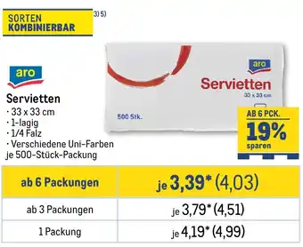 METRO aro Servietten Angebot