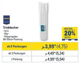 METRO METRO PROFESSIONAL Trinkbecher Angebot