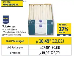 METRO METRO PROFESSIONAL Spitzkerzen Angebot