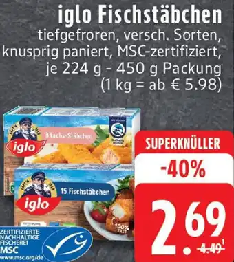 Edeka iglo Fischstäbchen Angebot