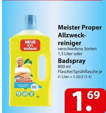 Famila Nord Ost Meister proper allzweckreiniger oder badspray Angebot