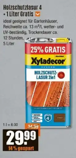 V Baumarkt Xyladecor Holzschutzlasur 4 +1 Liter Gratis Angebot