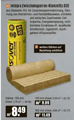 V Baumarkt Isover Integra Zwischensparren-Klemmfilz 035 Angebot