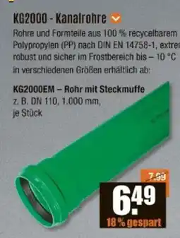 V Baumarkt KG2000-Kanalrohre Angebot