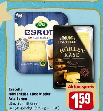 REWE Castello oder arla höhlenkäse classic oder esrom Angebot