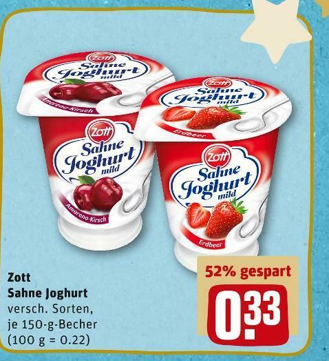 Zott sahne joghurt Angebot bei REWE