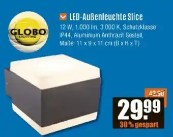 V Baumarkt GLOBO LED-Außenleuchte Slice Angebot