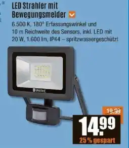 V Baumarkt UNITEC LED Strahler mit Bewegungsmelder Angebot