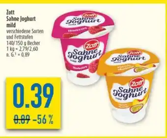 diska Zott Sahne Joghurt mild Angebot