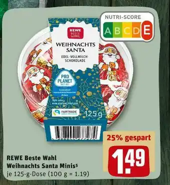 REWE Rewe beste wahl weihnachts santa minis Angebot