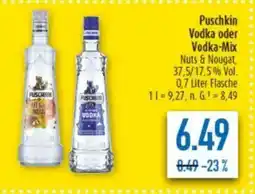 diska Puschkin Vodka oder Vodka-Mix Nuts & Nougat, 37,5/17,5% Vol. Angebot