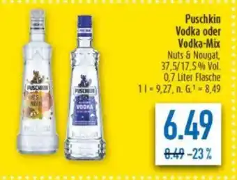 diska Puschkin Vodka oder Vodka-Mix Nuts & Nougat, 37,5/17,5% Vol. Angebot