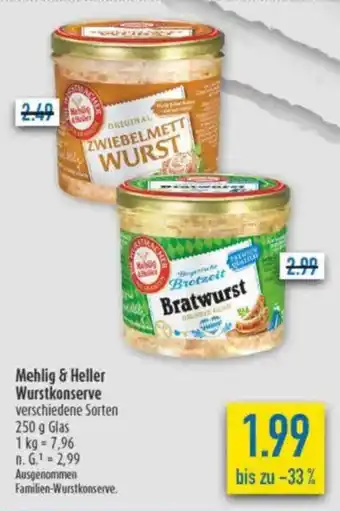 diska Mehlig & Heller Wurstkonserve Angebot