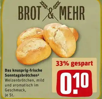 REWE Brot & mehr das knusprig-frische sonntagsbrötchen Angebot