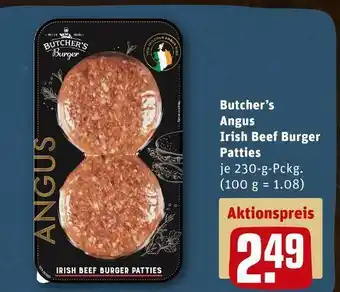 REWE Butcher’s angus irish beef burger patties Angebot