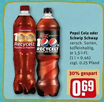 REWE Pepsi cola oder schwip schwap softdrinks Angebot