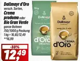 Simmel Dallmayr d'Oro, Crema prodomo oder Bio Gran Verde Angebot