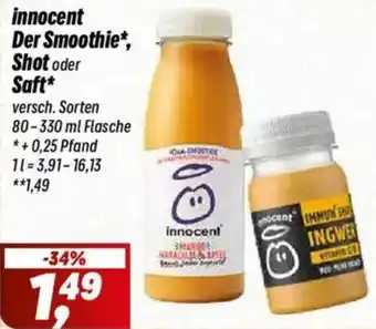 Simmel innocent Der Smoothie, Shot oder Saft Angebot