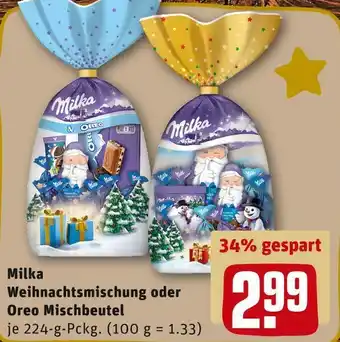 REWE Milka weihnachtsmischung oder oreo mischbeutel Angebot