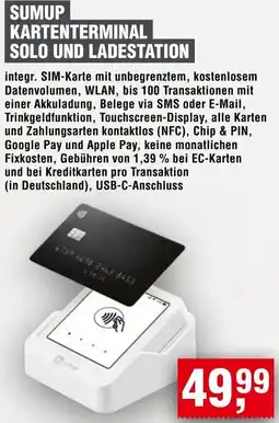 Handelshof Sumup kartenterminal solo und ladestation Angebot