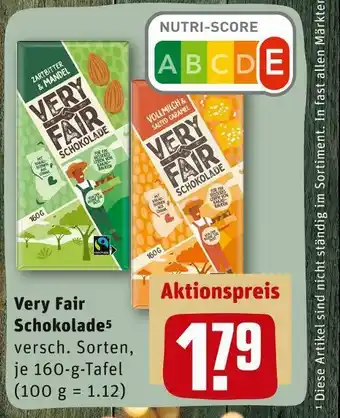 REWE Very fair schokolade Angebot