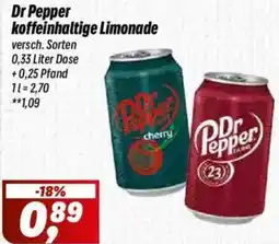 Simmel Dr Pepper koffeinhaltige Limonade Angebot