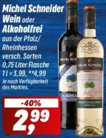 Simmel Michel Schneider Wein oder Alkoholfrei Angebot