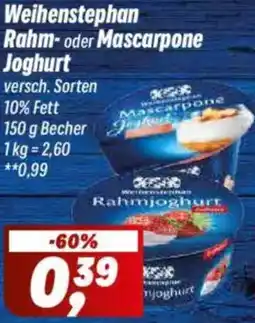 Simmel Weihenstephan Rahm-oder Mascarpone Joghurt Angebot