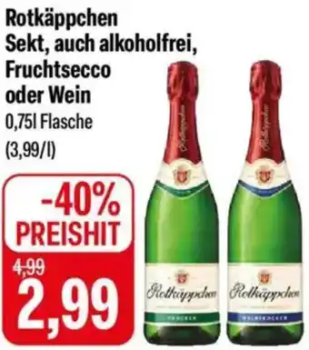 Feneberg Rotkäppchen Sekt, auch alkoholfrei, Fruchtsecco oder Wein Angebot