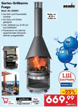 Netto Marken-Discount asado Garten-Grillkamin Fuego Angebot