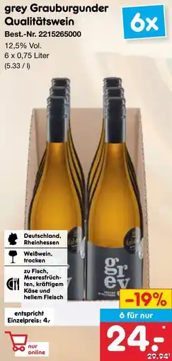 Netto Marken-Discount grey Grauburgunder Qualitätswein Angebot