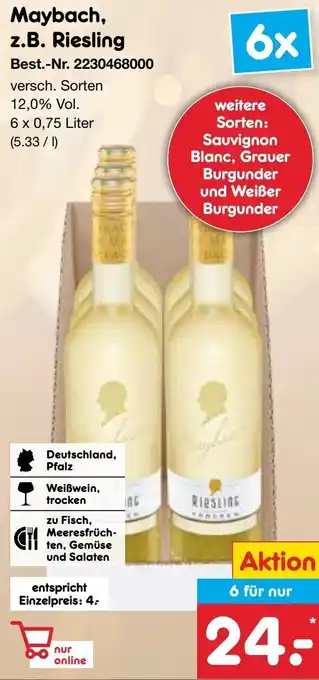 Netto Marken-Discount Maybach, z.B. Riesling Angebot