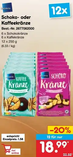 Netto Marken-Discount Biscoteria Schoko- oder Kaffeekränze Angebot