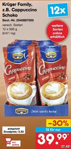 Netto Marken-Discount Krüger Family, z.B. Cappuccino Schoko Angebot