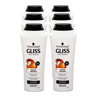 Netto Marken-Discount Schwarzkopf Gliss Total Repair Reparatur-Shampoo 250 ml, 6er Pack Angebot